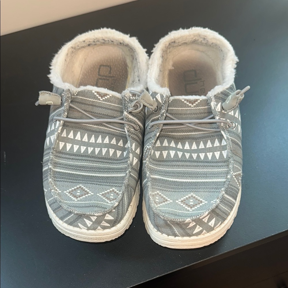 Hey Dude Kids Gray Patterned Shoes